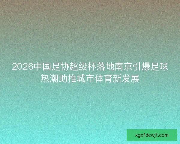 2026中国足协超级杯落地南京引爆足球热潮助推城市体育新发展 2026中国足协超级杯落地南京引爆足球热潮助推城市体育新发展