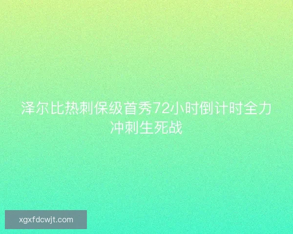 泽尔比热刺保级首秀72小时倒计时全力冲刺生死战 泽尔比热刺保级首秀72小时倒计时全力冲刺生死战